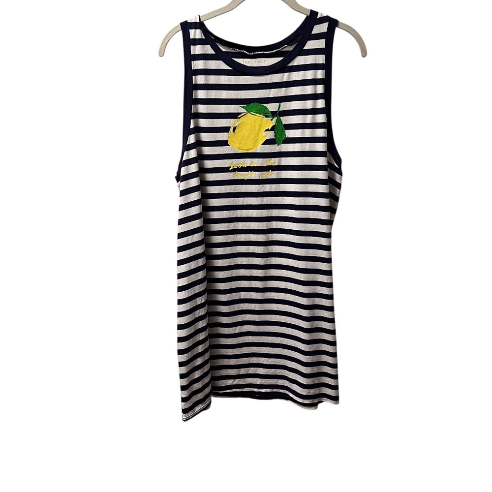 KATE SPADE Women's Blue & White Striped Cotton Tank Top  Dress SIZE XL